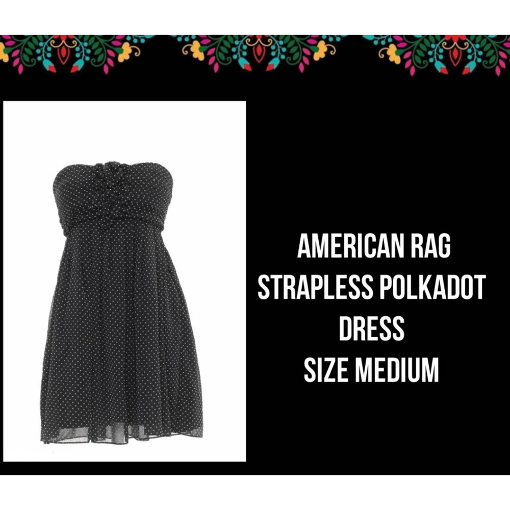 AMERICAN RAG | STRAPLESS POLKADOT DRESS